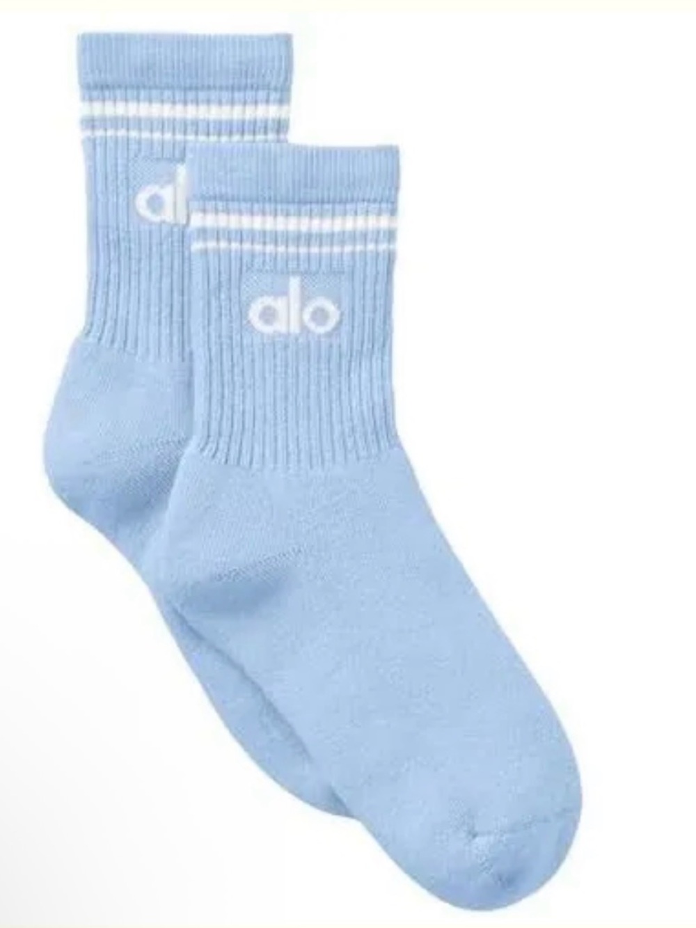 Alo Yoga Unisex Half-Crew Throwback Socks - Seashell Blue